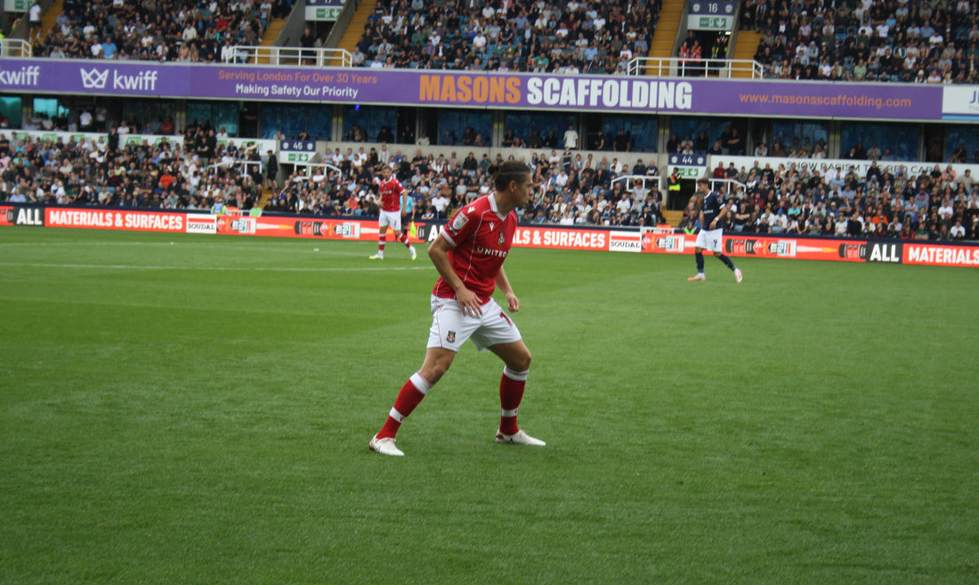 George Dobson of Wrexham AFC in action, 30 August 2025