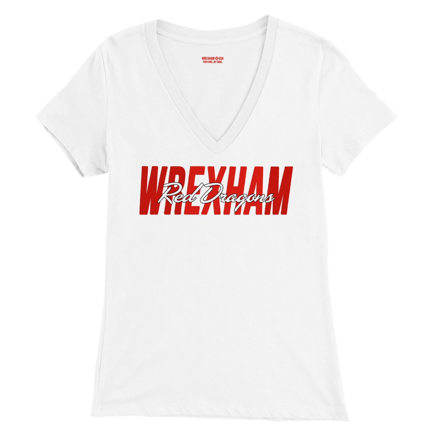 Wrexham Red Dragons Premium Womens V-Neck T-shirt
