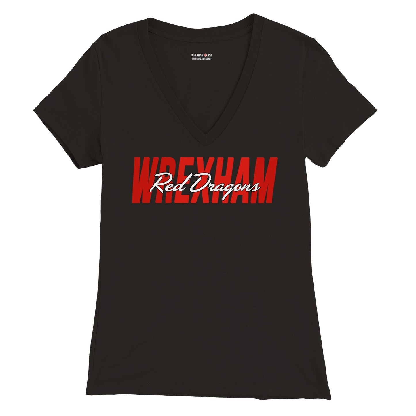 Wrexham Red Dragons Premium Womens V-Neck T-shirt