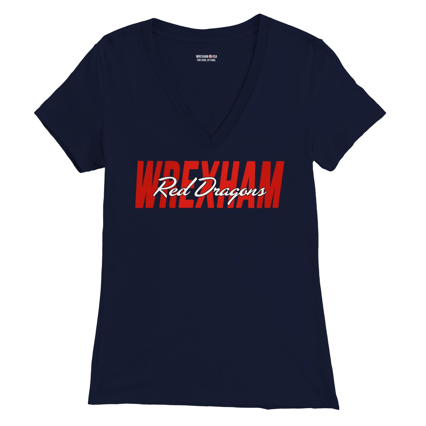 Wrexham Red Dragons Premium Womens V-Neck T-shirt
